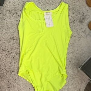 Zenana Outfitters Neon Lime Women’s Sleeveless One-Piece Bodysuit
